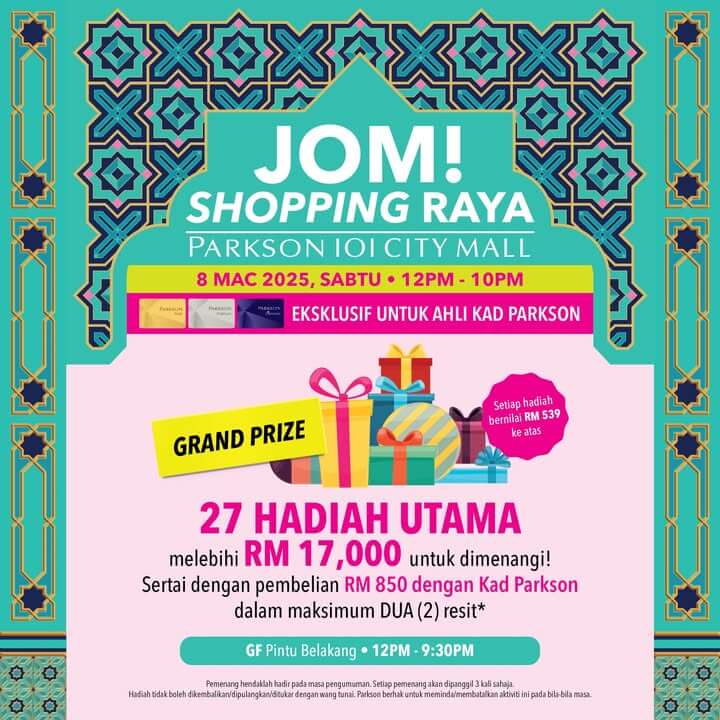 Parkson IOI City Mall Malaysia grand prize jomsale