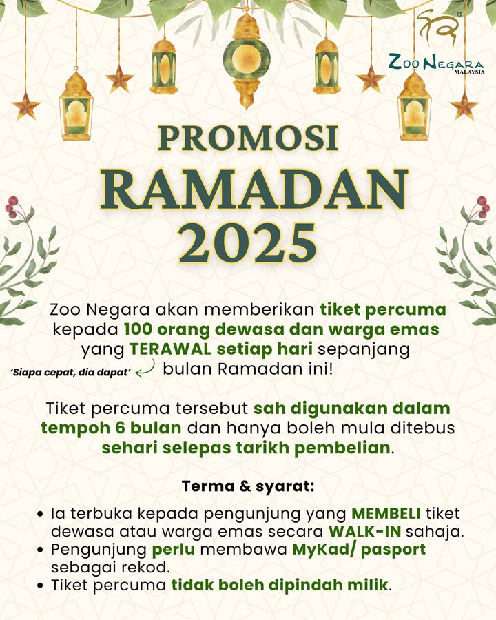 Zoo Negara Deals Ramadan 2025 - Jomsale