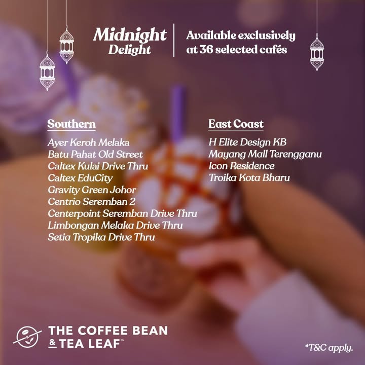 Coffee Bean & Tea Leaf Midnight Deal 2025 - Jomsale
